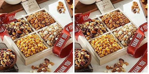 Miniatura 4 de Broadway Basketeers Cesta de regalo con diseño de frutos secos, surtido gourmet para hombres y mujeres, negocios y corporativos, bandeja de regalo