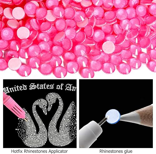 Miniatura 6 de Blinginbox Diamantes de imitación Hotfix, 1440 unidades de diamantes de imitación de fijación en caliente para manualidades, ropa, decoración, neón