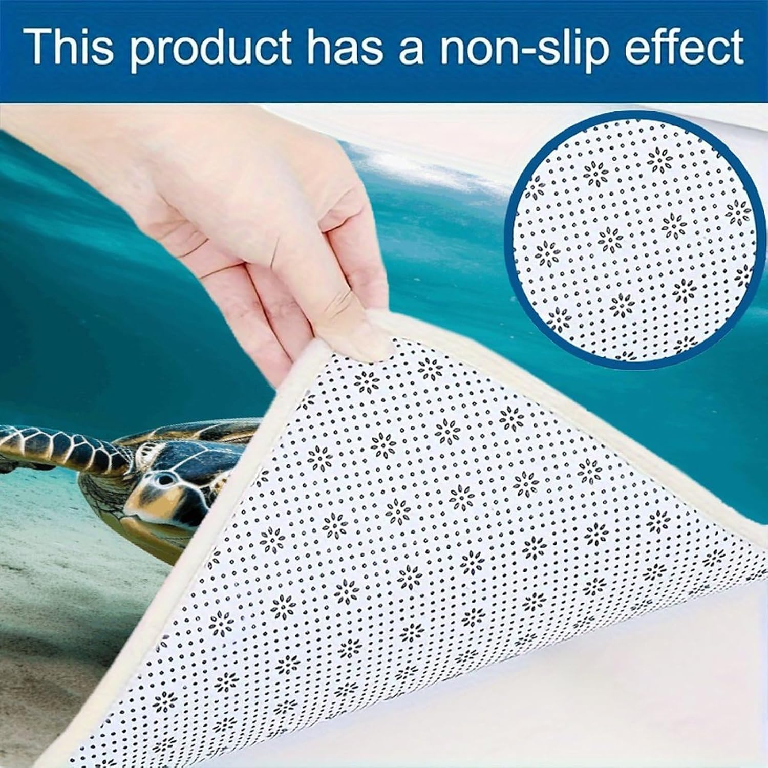 Underwater Diving Sea Turtle Kitchen Mat Washable Non Slip Rugs Soft Kitchen Mats for Floor Set of 2 PCS Cushioned Absorbent Runner Standing Rugs for Home Sink Laundry Office