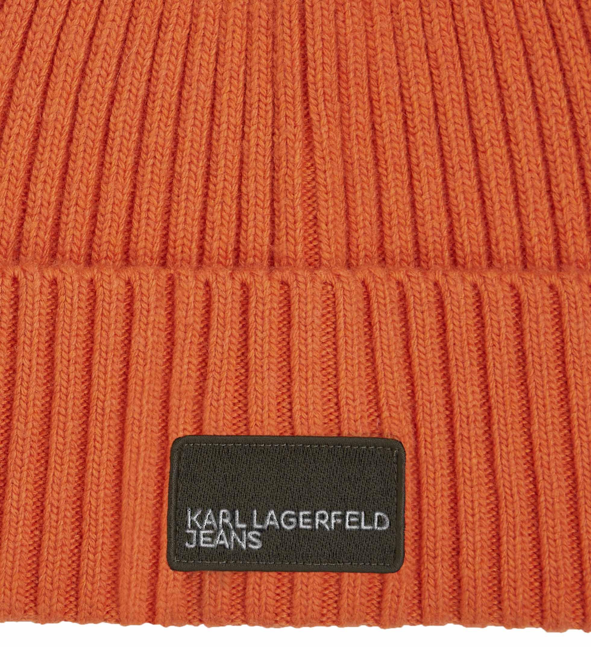 Jeansy Karl Lagerfeld, Męskie, Czapka Z Podwiniętym Kołnierzem, Czerwony, One size