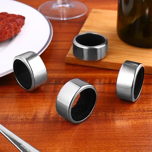 Miniatura 7 de BESTonZON 4 anillos de goteo de vino tinto, collar de botella de vino, anillo de goteo de vino, de acero inoxidable, atrapador de goteo de vino para