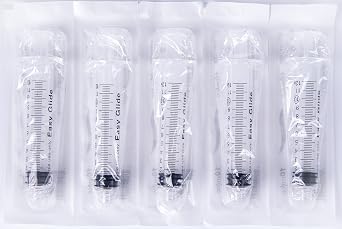Easy Glide 10ml Luer Lock Sealed Sterile Syringes (5-Pack) - No Needle Included