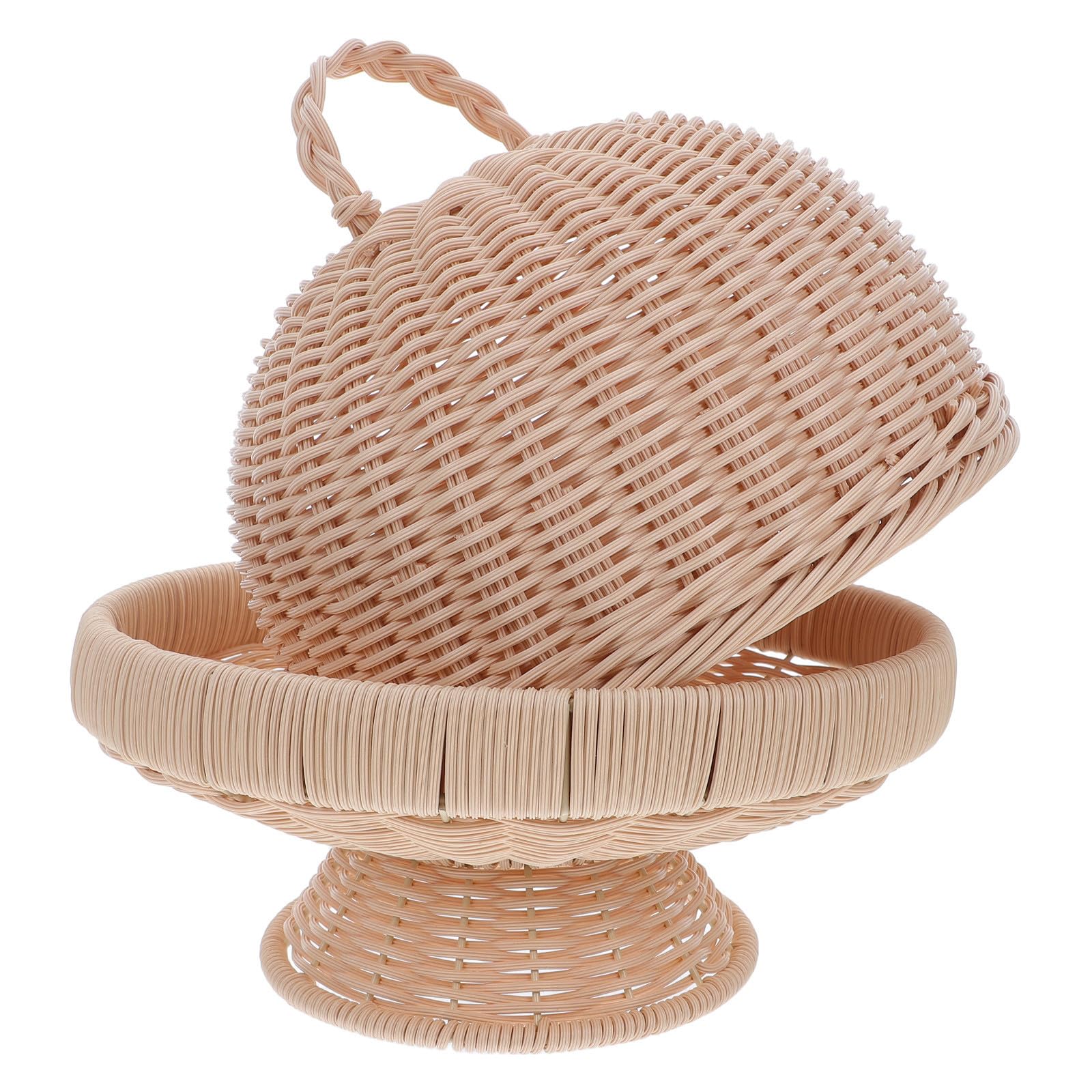 Boîte de rangement pratique en osier pour protéger les fruits de la poussière en cuisine