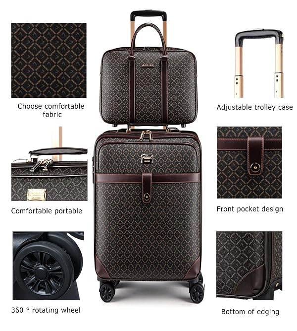 feilario 2 pcs Waterproof PVC Leather Business Carry On Luggage, TSA Lock by feilario - Used condition - Image 6