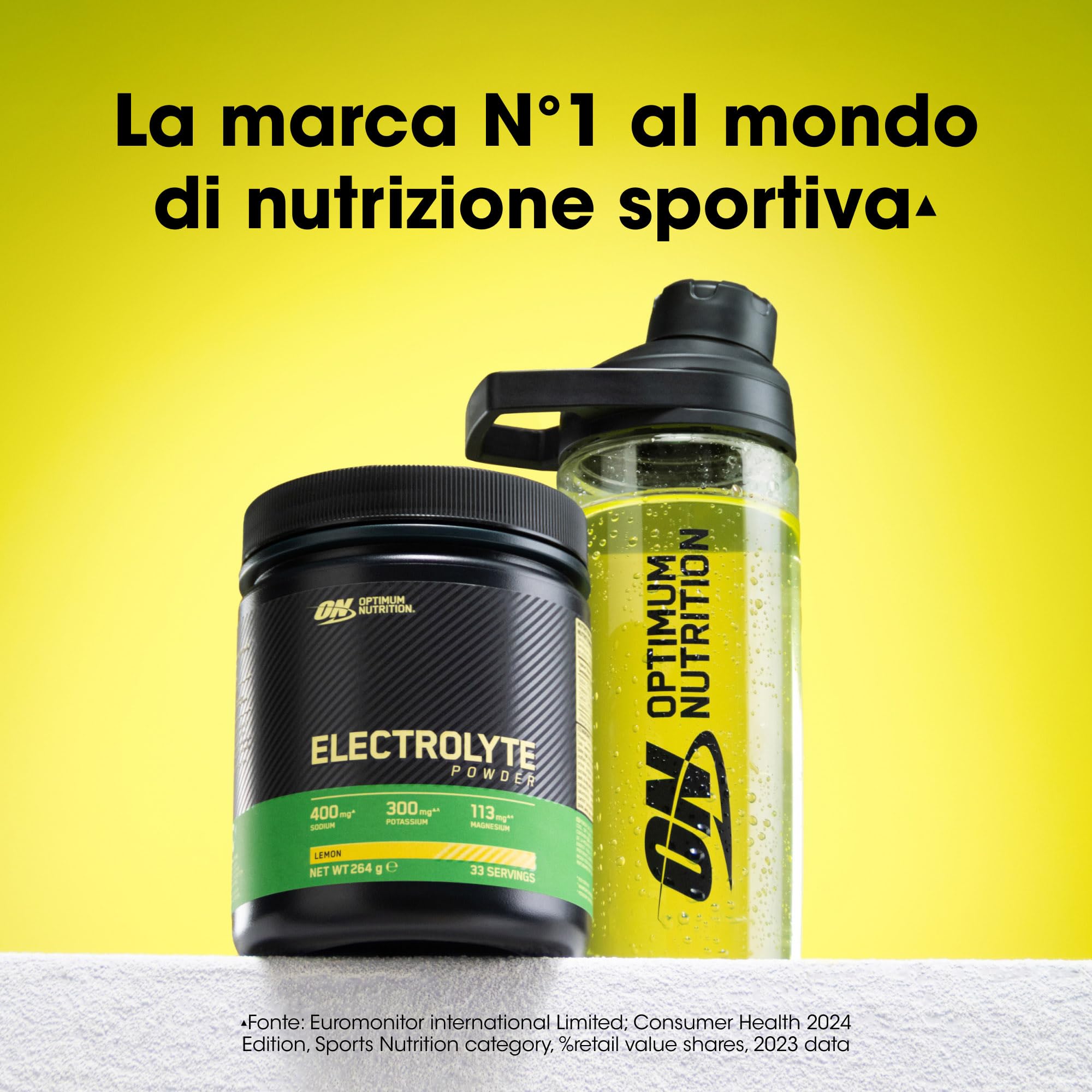 Optimum Nutrition Electrolyte Powder, Integratore di Elettroliti in Polvere, Formula Ready-to-Mix con Sodio, Magnesio e Potassio, per Workout e Allenamenti Intensi, Gusto Limone, 264 g, 33 Porzioni