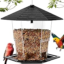 Bird Feeders for Outdoors Hanging Bird Feeder Wild Birds Seed, Black