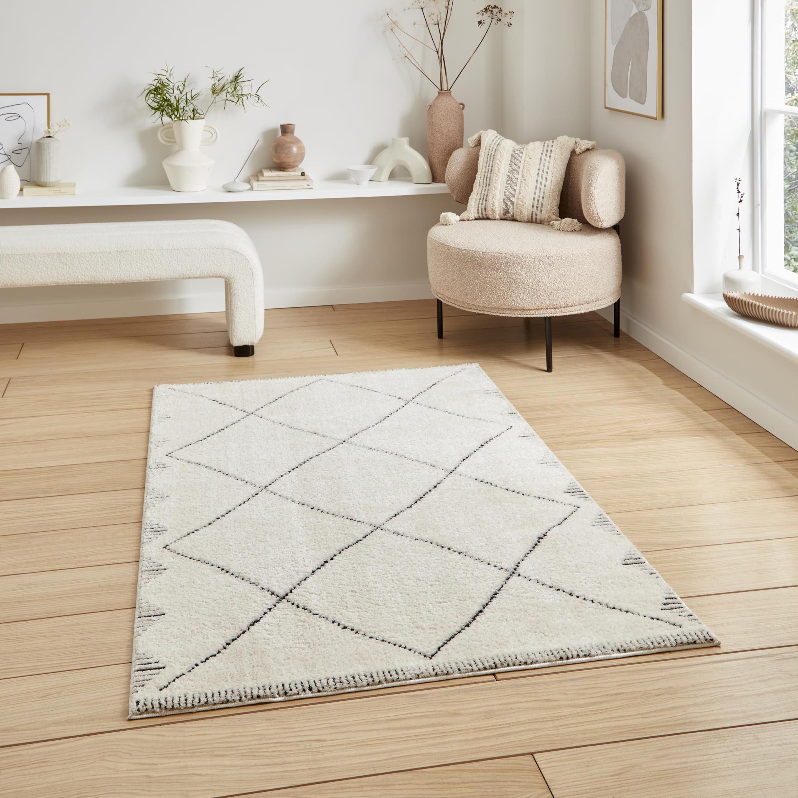 Think Rugs - Garda HG803 Cream/Charcoal - 120 x 170