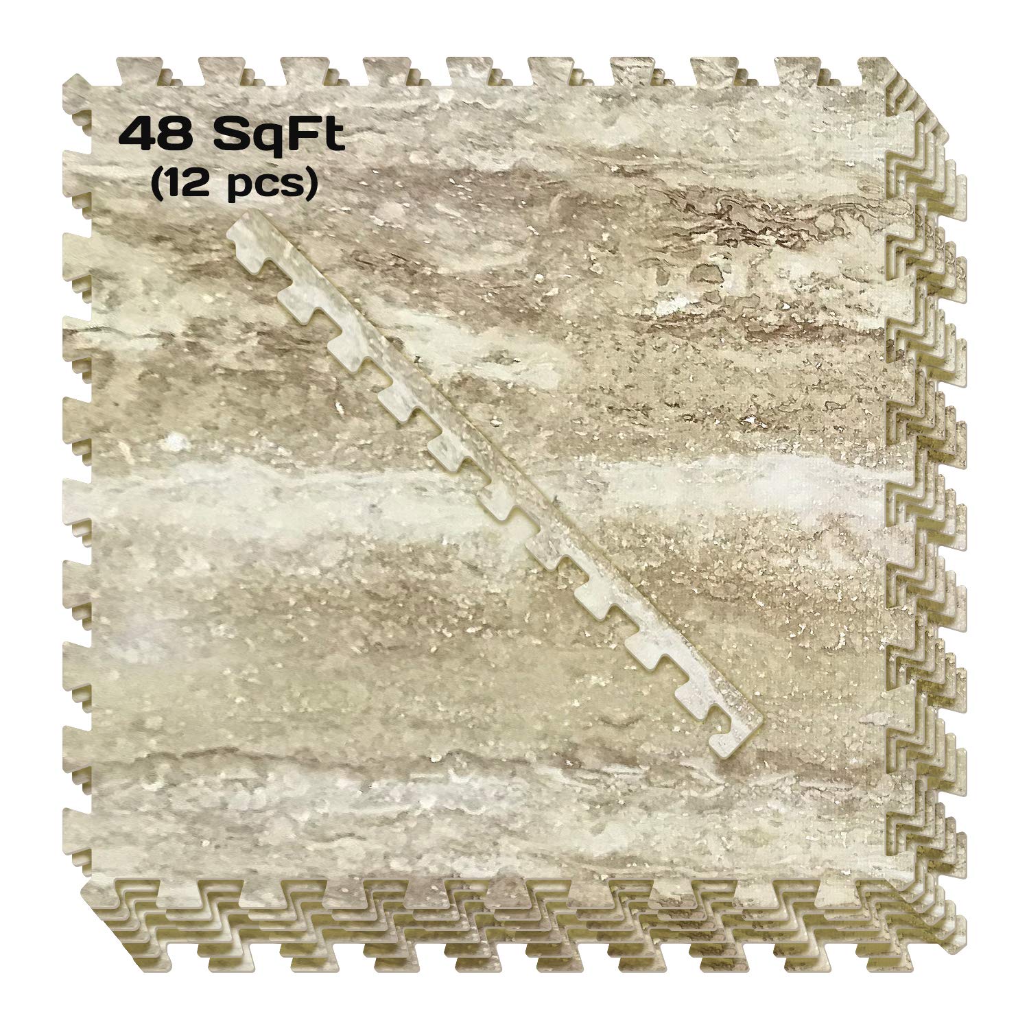 Buy Yes4All 48 SQ. FT Wood Grain Puzzle/Interlocking Exercise Mat Tiles