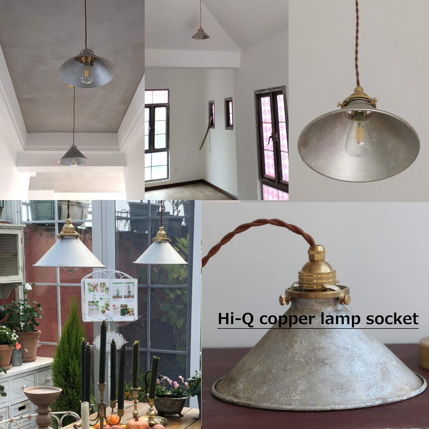 L-Type Track Lighting Pendants Restaurant Chandelier Hand-Made Silver Lampshade with Brass E14 Socket Lightolier Compatible Track Light 3.2 ft Industrial Customizable Rustic Cottage Style