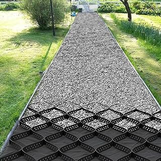 Geogrid Gravel Grid 1/2/3/4/5/6 M Width, 2 Inch Depth Driveway Walkway Geo Ground Grid Stabilizer, for A Camper Pad/Plastic Shed Base (Size : 1x4 m/3.3x13 ft)
