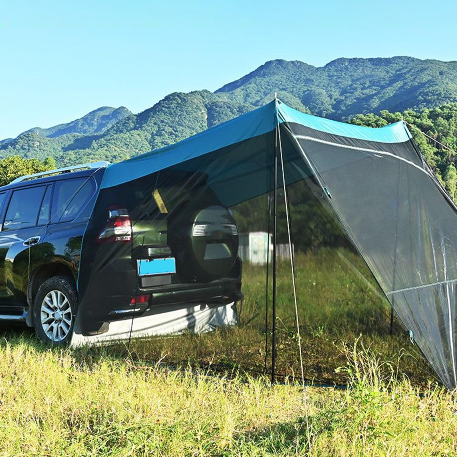 Tenda da Campeggio per Auto, tende SUV per il Campeggio Tenda | portellone della Rete dello schermo del baldacchino 'Automobile Protezione UV, Tenda da Tetto Antivento, Tenda da Campeggio p