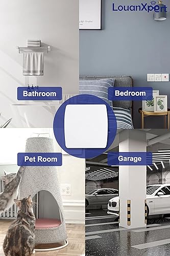 Miniatura 7 de Extractor de pared de baño de 4 pulgadas, blanco, 76 CFM, válvula de retención antirretorno, cable estadounidense de 3.3 pies para cocina,