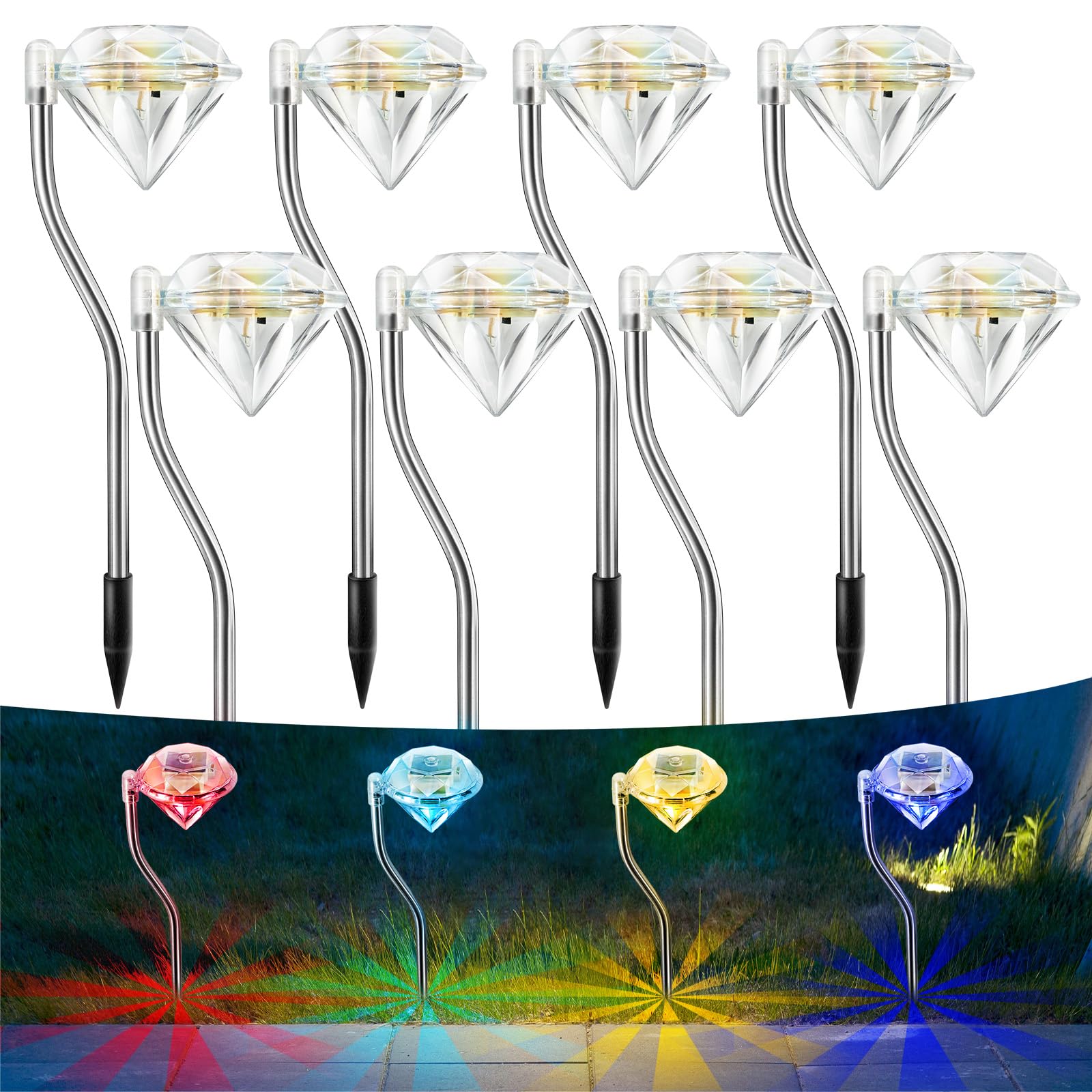 Anordsem Solar Lights Outdoor Garden: Garden Lights Solar Powered Waterproof for Outside Decorative