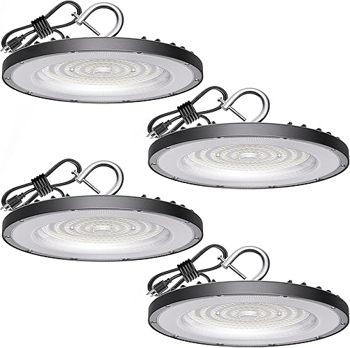 Miniatura 10 de Yihuven Paquete de 2 luces LED UFO de alta bahía de 150 W (equivalente a 600 W MHHPS), 21000 lm, luz diurna de 5000 K, lámpara comercial impermeable
