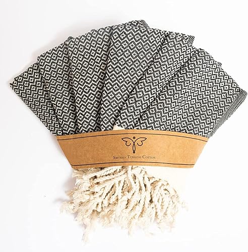 Miniatura 59 de SMYRNA TURKISH COTTON Paquete de 6 paños de baño versátiles para baño, hotel, spa, gimnasio, suaves, absorbentes, prelavadas y de secado rápido