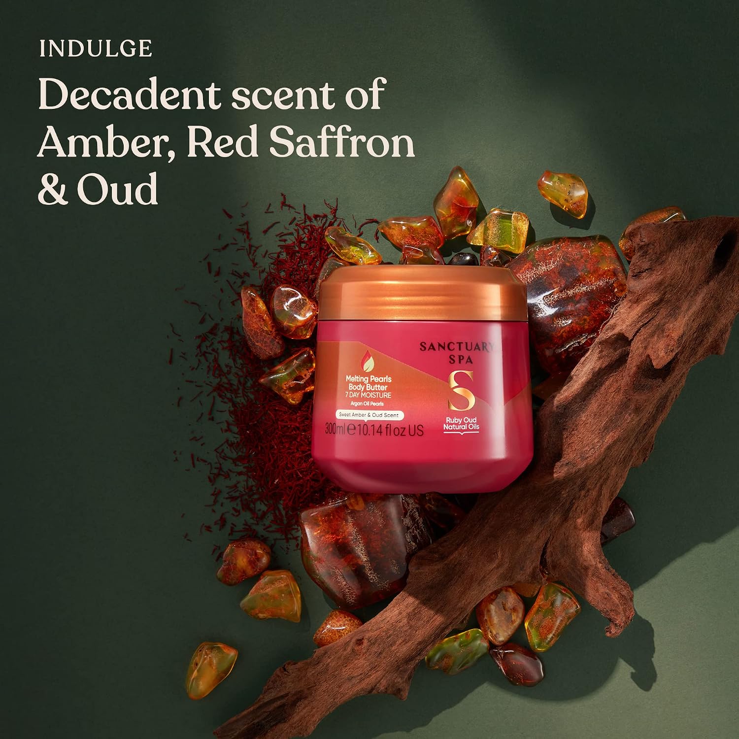 Sanctuary Spa Ruby Oud Melting Pearl Body Butter with Shea Butter & Argan Oil, No Mineral Oil - Image 4