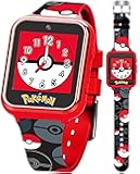Accutime Pokemon Pokeball Touchscreen Kids Smart Watch - Red Interactive Educational Toy Watch with Camera, Alarm, Calculator for Boys & Girls - POK4230AZ