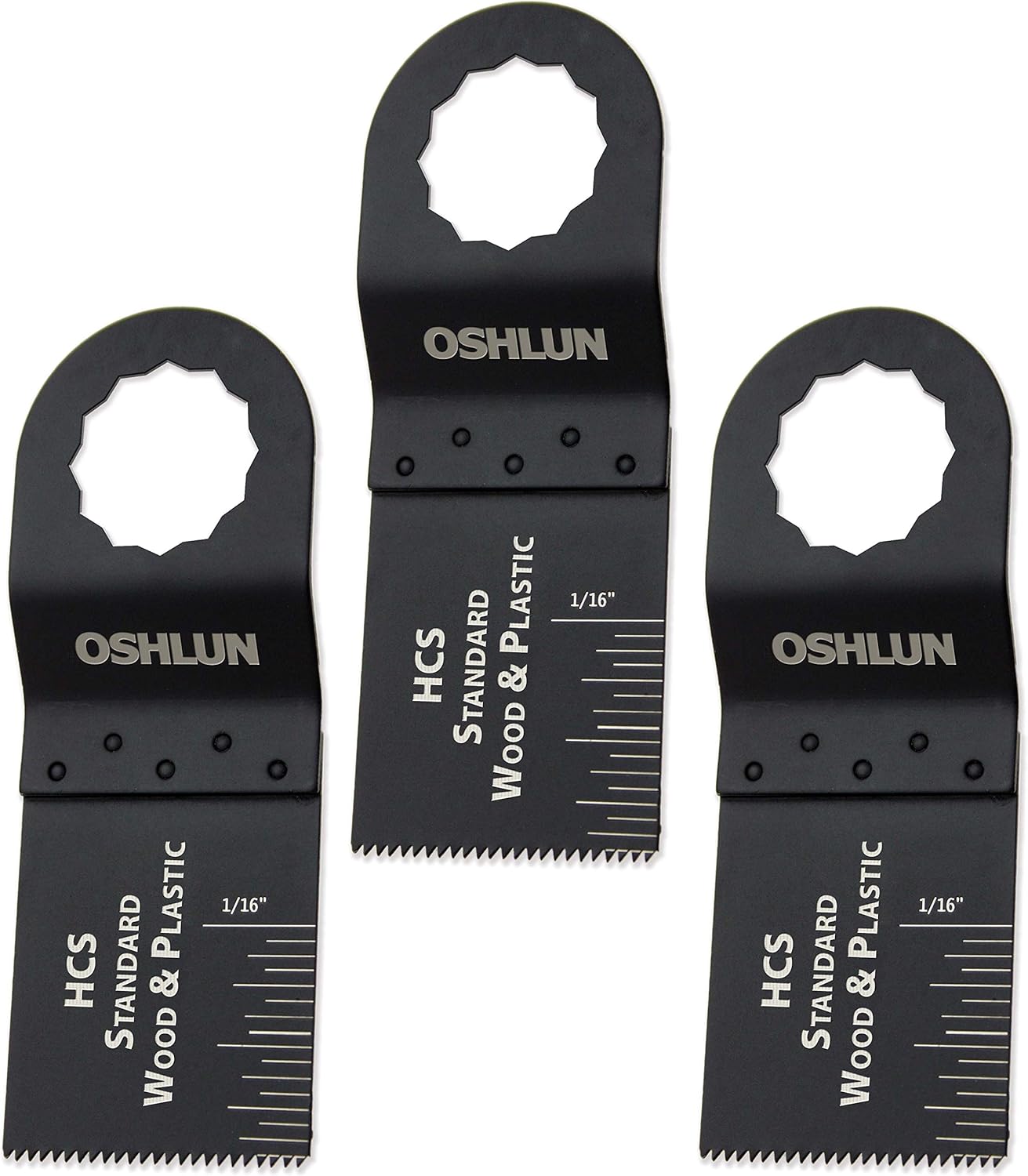 Oshlun MMS-0303 1-1/3-Inch Standard HCS Oscillating Tool Blade for FEIN SuperCut and Festool Vecturo, 3-Pack