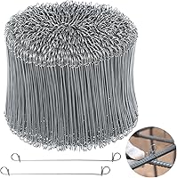 Lnrueg 16 Gauge Galvanized Rebar Tie Wire 1000 Pack - 6 Inch Double Loop Ties for Construction, Fencing & T-Posts