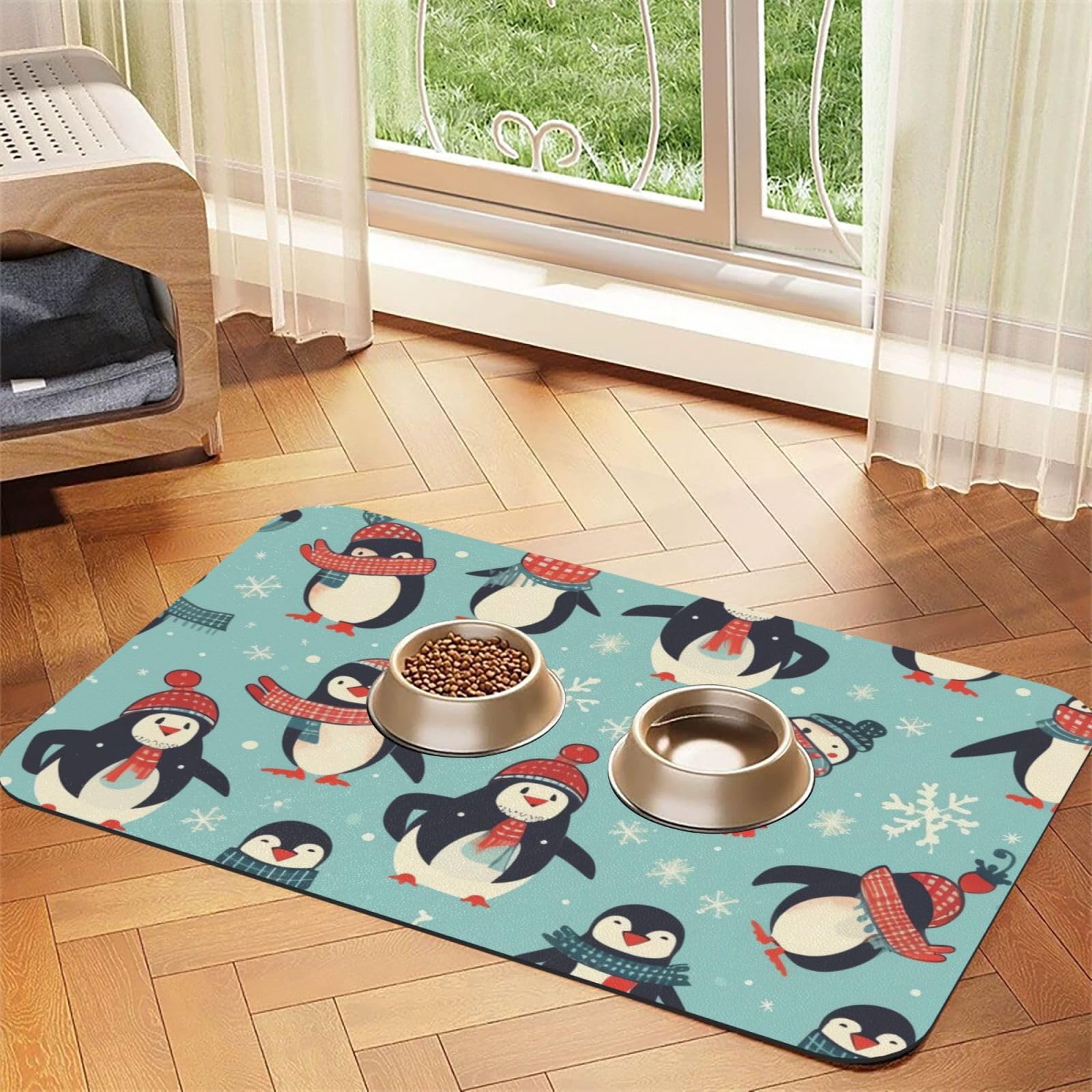 Tapis de nourriture lavable au lave-vaisselle, super absorbant pour chien
