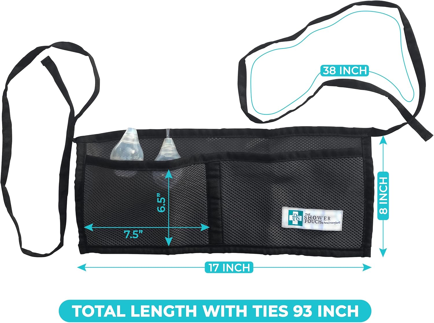 TRS Post Surgical Drain Pouch and Shower Pouch Kit | Comfortable Recovery Support for Mastectomy Tummy Tuck Ostomy BBL Transplant - All Surgeries That Need Comfortable Drain Management : Health & Household