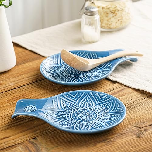 Miniatura 10 de MIKIGEY Soporte de cuchara de cerámica, soporte de cuchara de 7.48 pulgadas para encimera de cocina, accesorios de cocina, apto para lavavajillas,