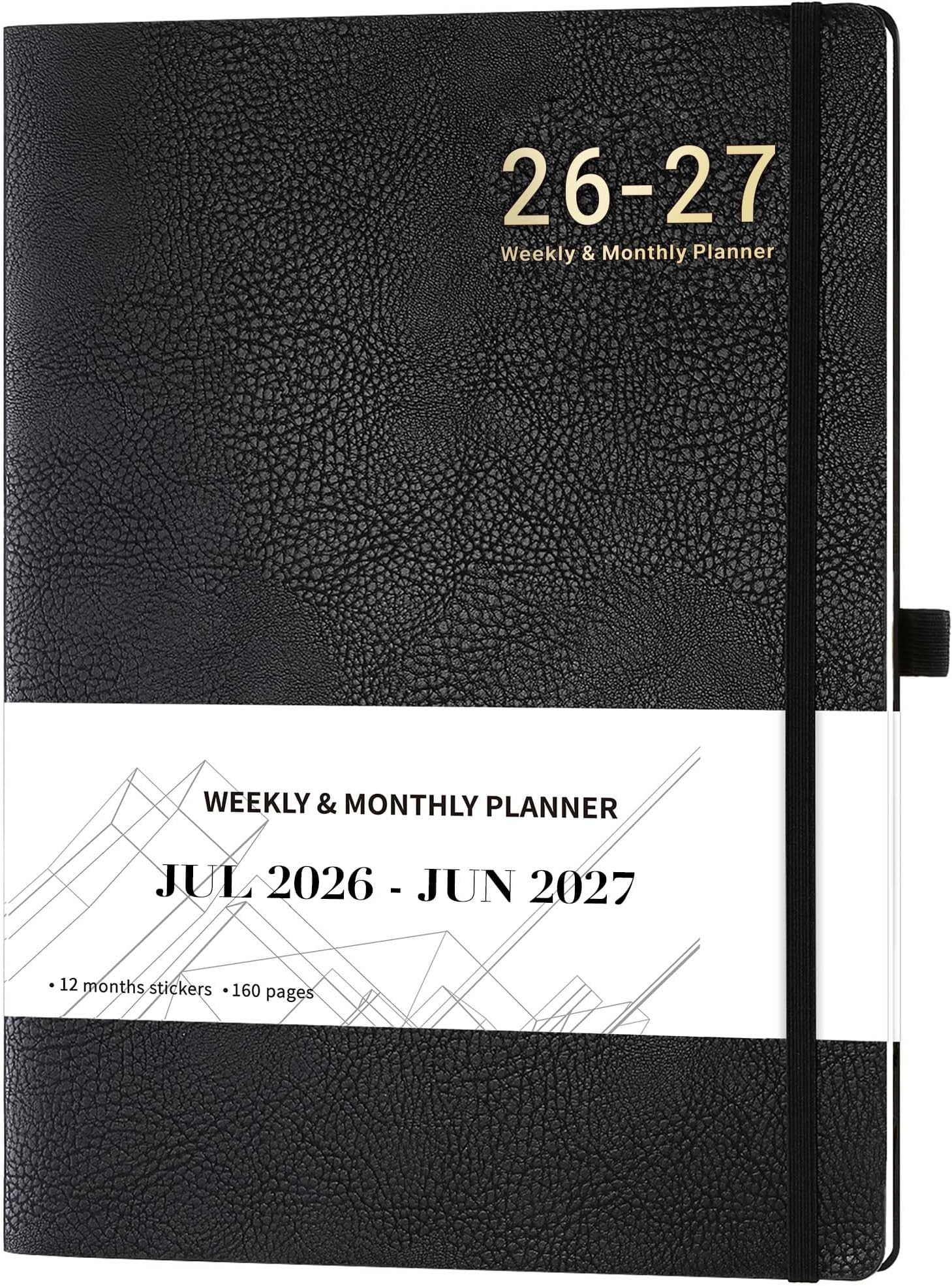 Artfan 2024 Diary – Diary 2024 A4 from Jan.2024 to Dec.2024 with Stickers, Leather Cover, Thick Paper, Inner Pocket,Black