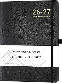 Kalender 2026 2027 - Wochenplaner A4, Terminplaner 2026 2027 Juli 2026 bis Juni 2027 für perfektes Zeitmanagement, 24 Seiten Notizen, 216x283 mm, Schwarz
