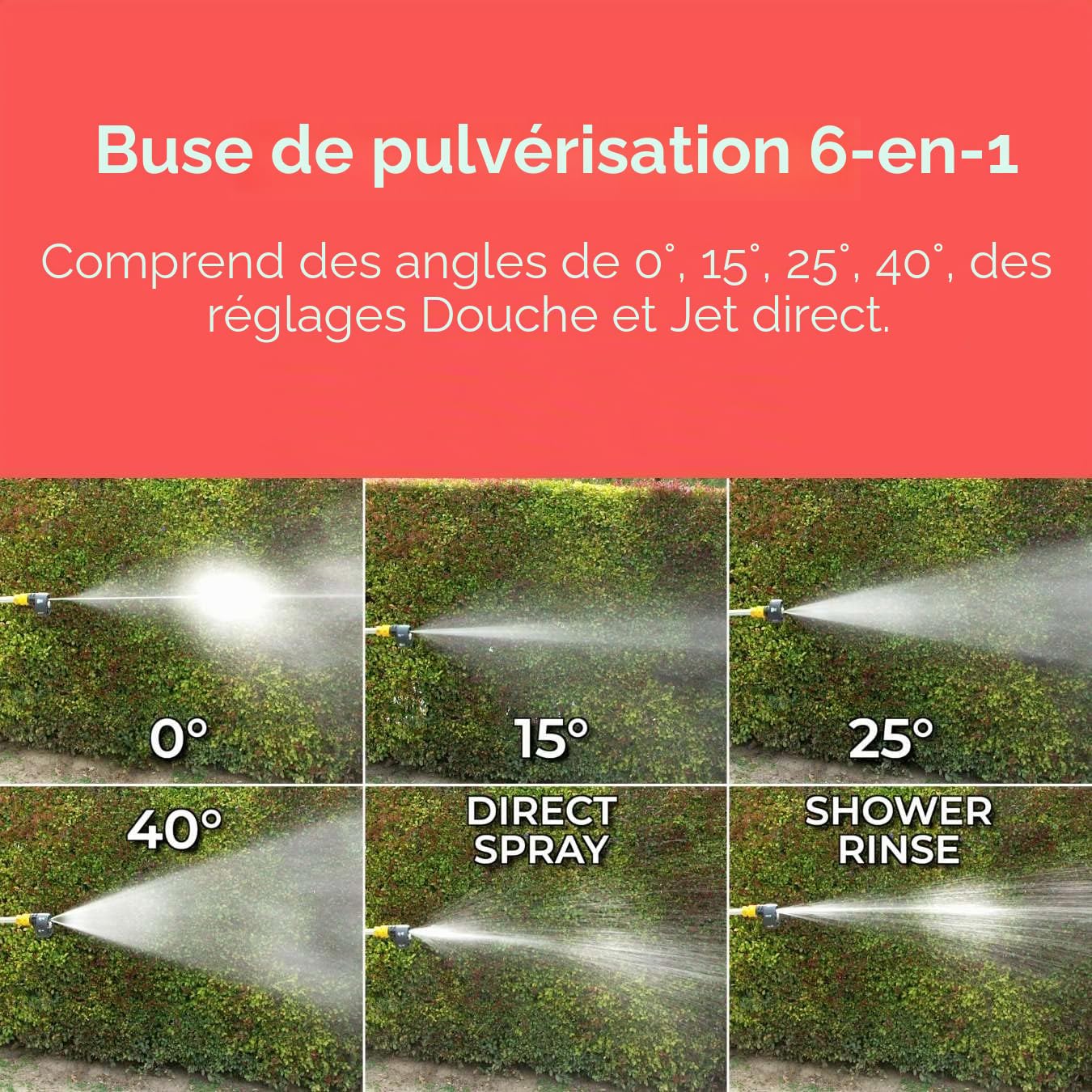 Jet Hawk – Nettoyeur Haute Pression Portable sans Fil comme vu sur High Street TV – Utilisez n'importe Quelle Source d'eau – 6 en 1 – Buses de pulvérisation, Tuyau de 5 m, connecteur de Tuyau, Flacon
