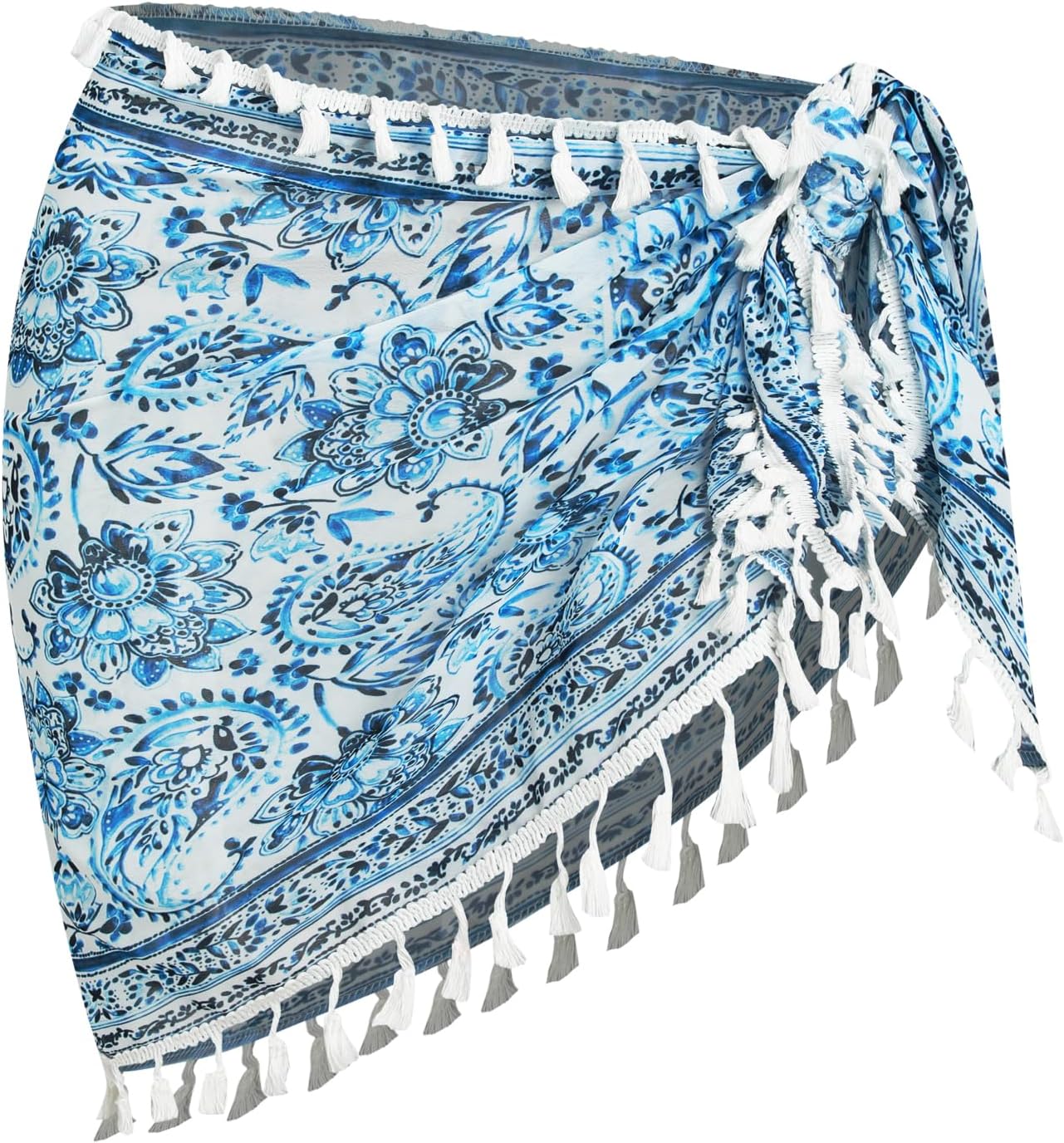 ZAFUL Women's Sarong Coverups Beach Wrap Sheer Bikini Wraps Chiffon Cover Ups for Swimwear