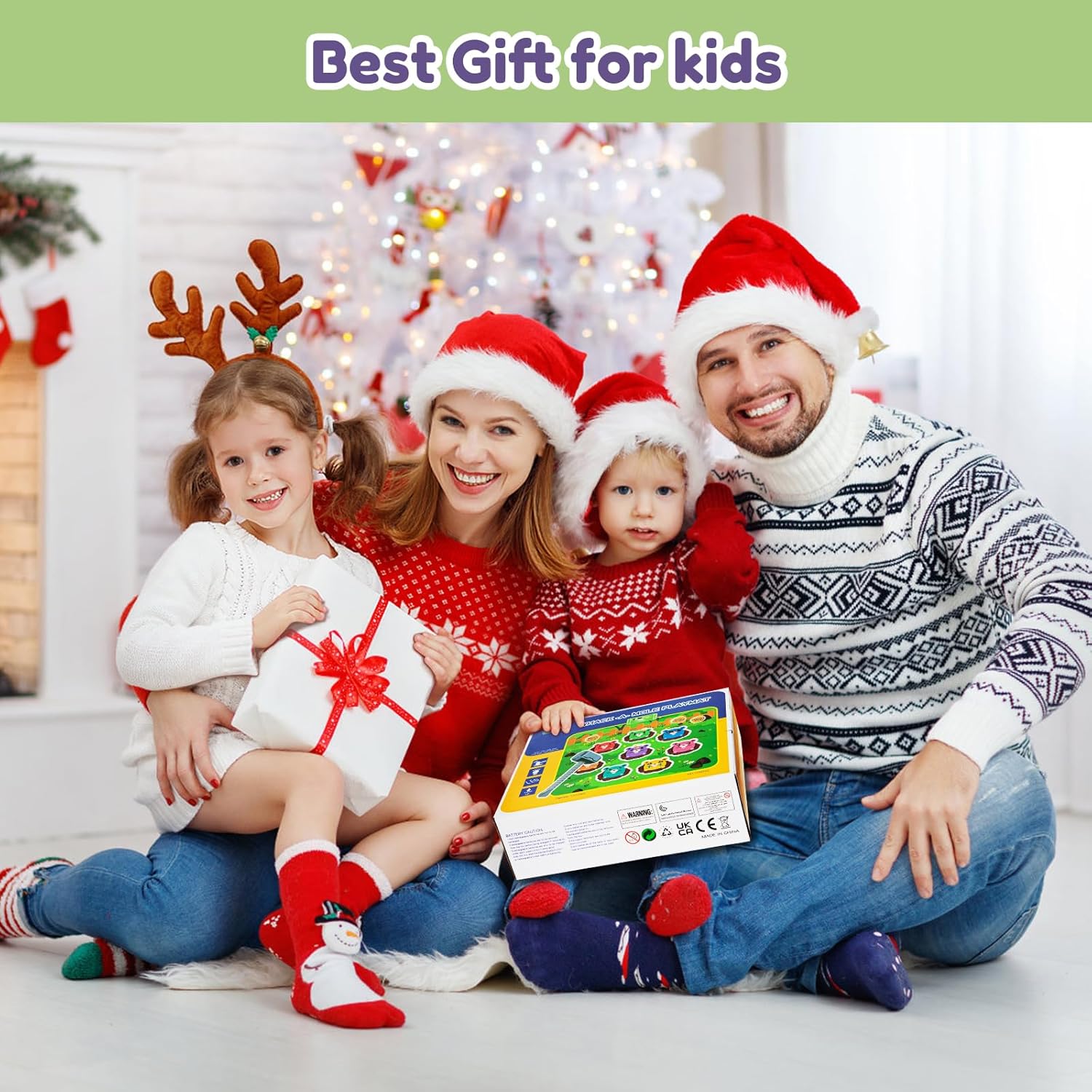 HmiL-U Whack-A-Mole Game Mat for Kids – 8 Modes, 2 Hammers, LED Lights, Piano Mat Multiplayer Fun Musical Mat for Boys & Girls Interactive Educational Toy Christmas Birthday Gifts for Toddlers