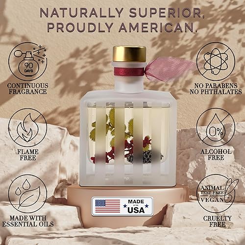 Vista 2 de LOVSPA Holiday Cranberry Woods - Juego de difusor de varillas Ambientador perfumado para habitación Grosellas rojas, arándanos esmerilados, madera