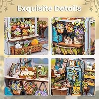 Vista 6 de Fsolis Kit de Rincón de Libro - Kit de Casa de Muñecas en Miniatura DIY Scene para Adultos, Rompecabezas 3D de Estantería 255 Piezas, Modelo de Casa