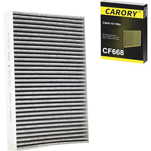 CARORY Cabin Air Filter w/Activated Carbon for Chrysler 300 (2011-2023), Dodge Charger (2011-2023), Challenger (2011-2023), OE# 68071668AA, CF11668, XC26176, C26176
