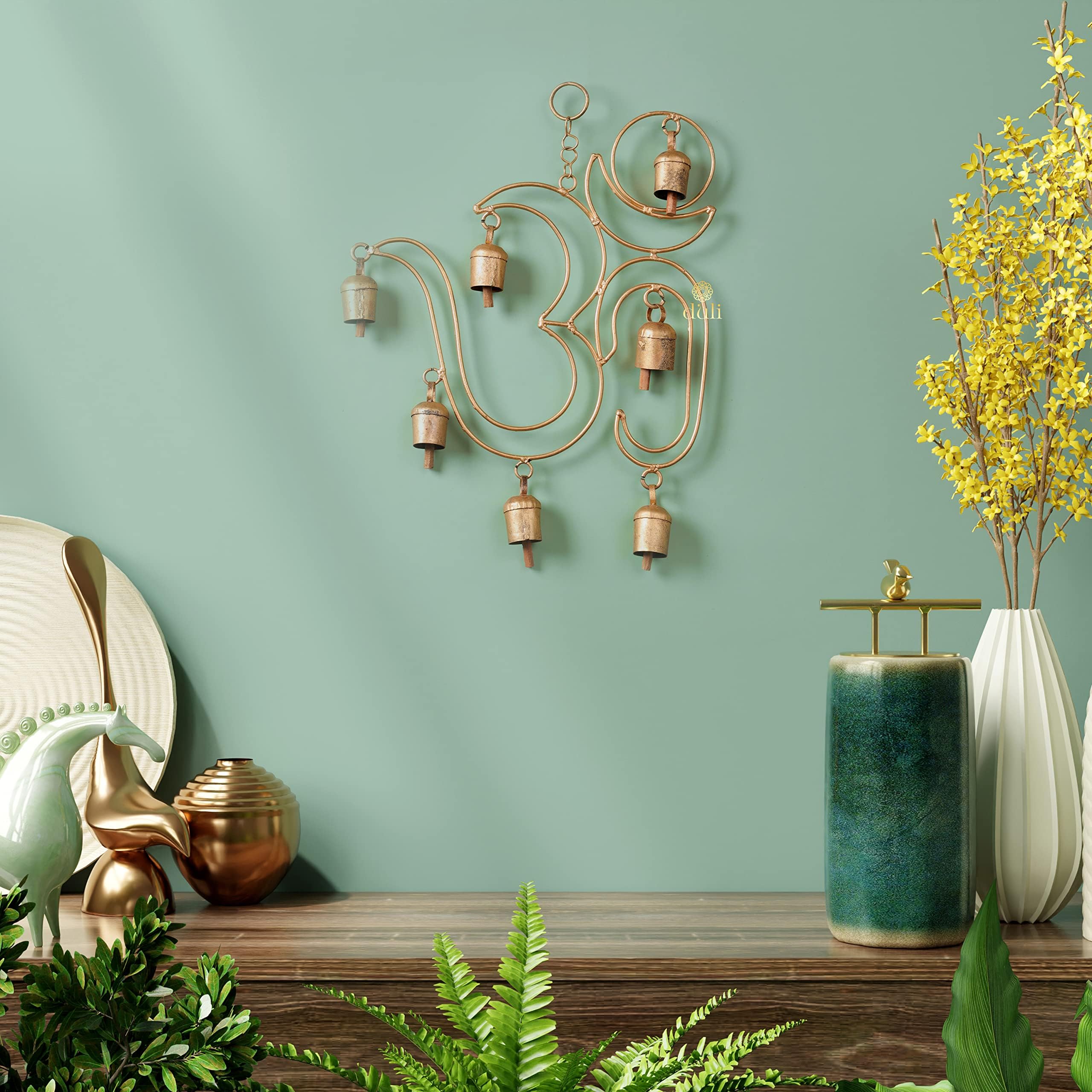 Metal Windchime Metal Wall Hanging, Feng Shui, Wall Art, Wall Decor, PositiveVibes, Rustic Wall Hangings, Metal Wall Art,Diwali Decoration, Diwali Gifts (MetalWallHanging- BigOM13x10)