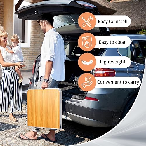 Vista 29 de Outvita Mesa de camping plegable portátil de 2.3 pies, mesa de picnic impermeable al aire libre, maleta ligera de aluminio, mesa plegable