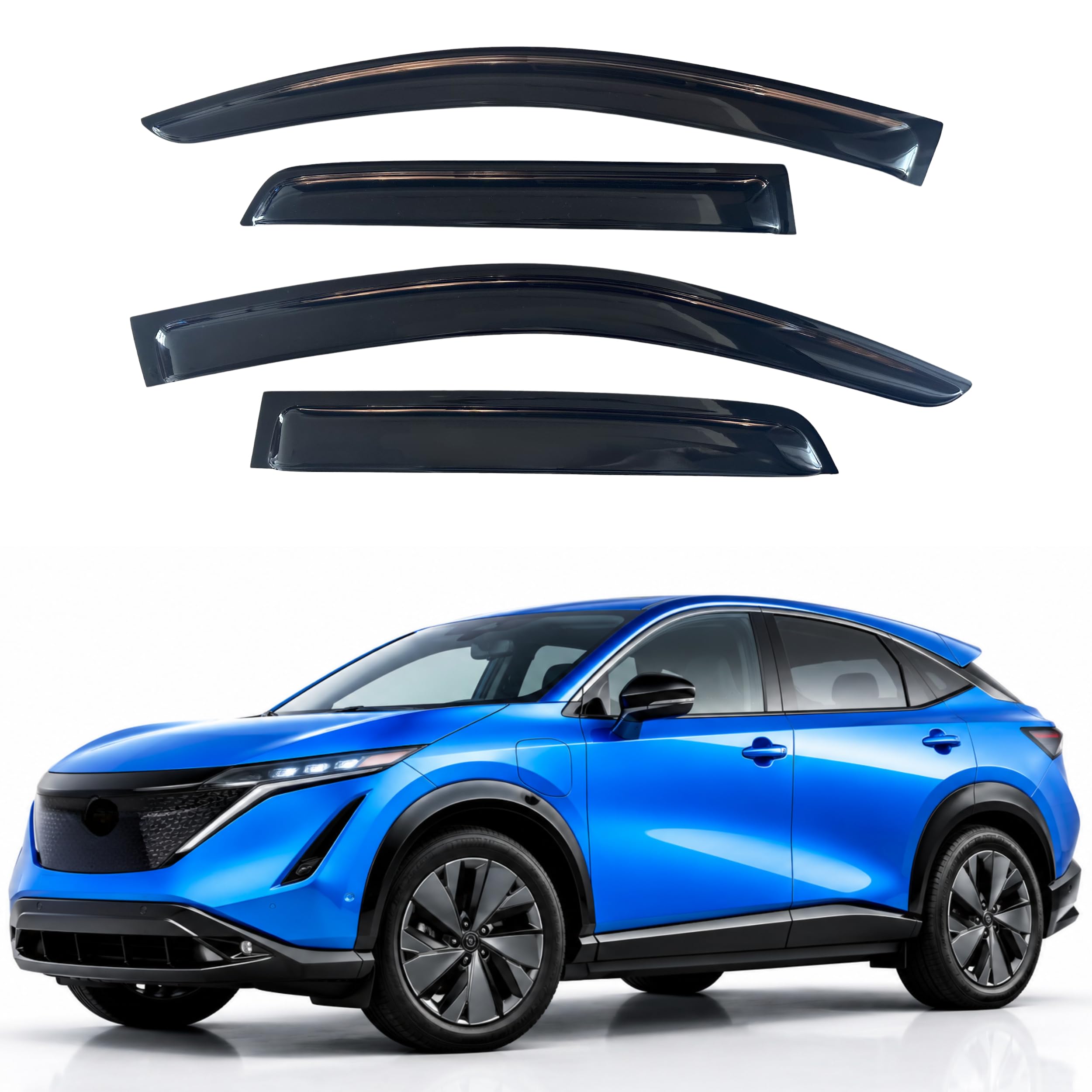 IG Window Visors Fit for 2023-2025 Nissan Ariya, Out-Channel Rain Guards Vent Wind Deflectors 4PC, Car Accessories for 23-25 Ariya