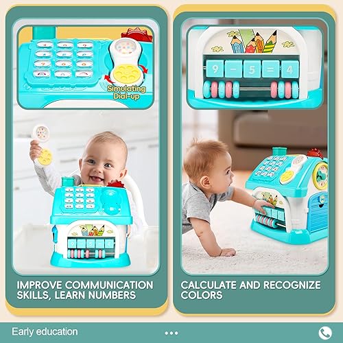 Miniatura 7 de Casa multifuncional de aprendizaje y juguetes educativos con teléfonocochemúsicaJuguetes Montessori para niños de 1 año de edad, regalo de