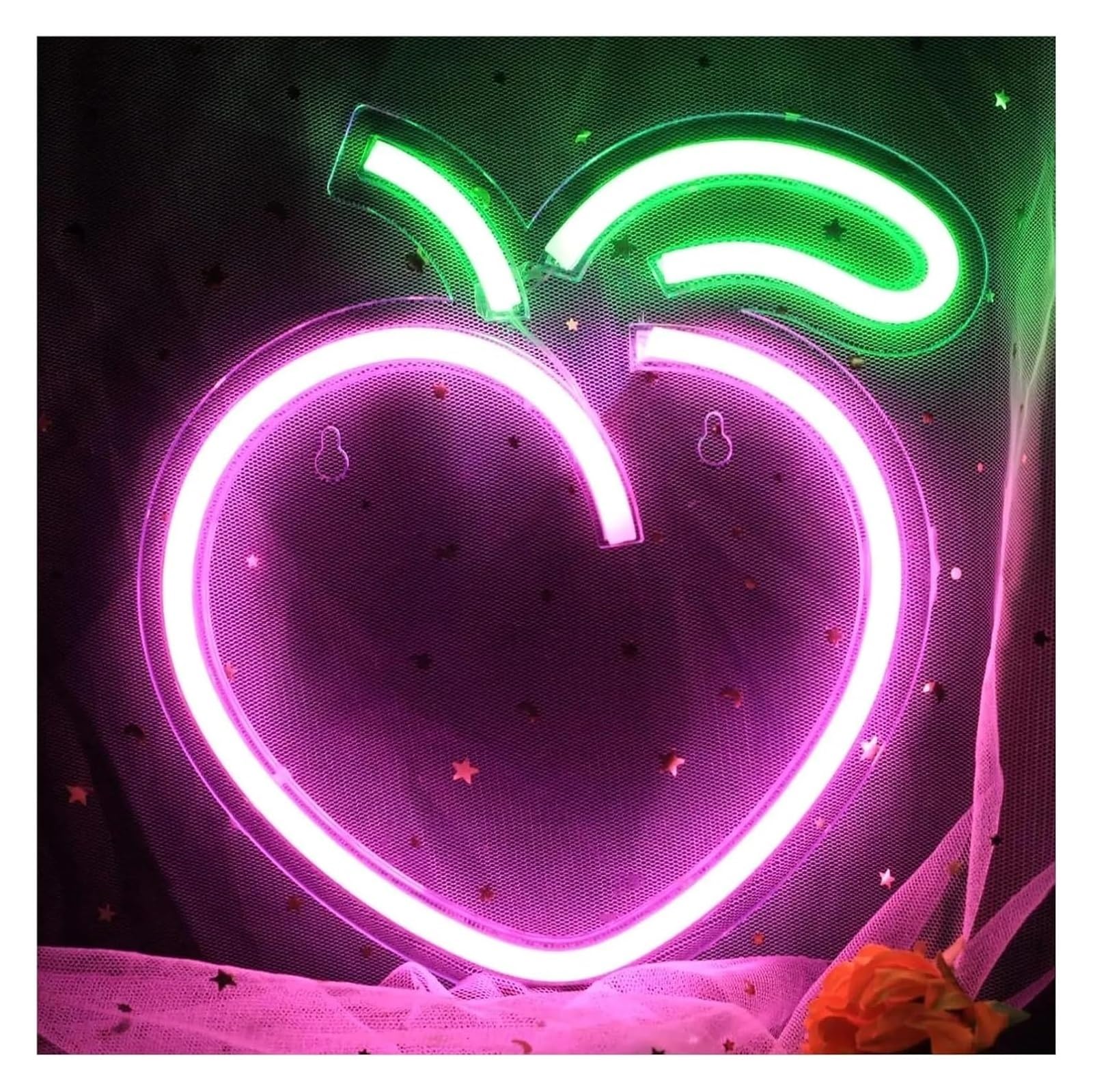 Néon pêche rose intensità réglable : lampe décorative LED haute luminosité - 5