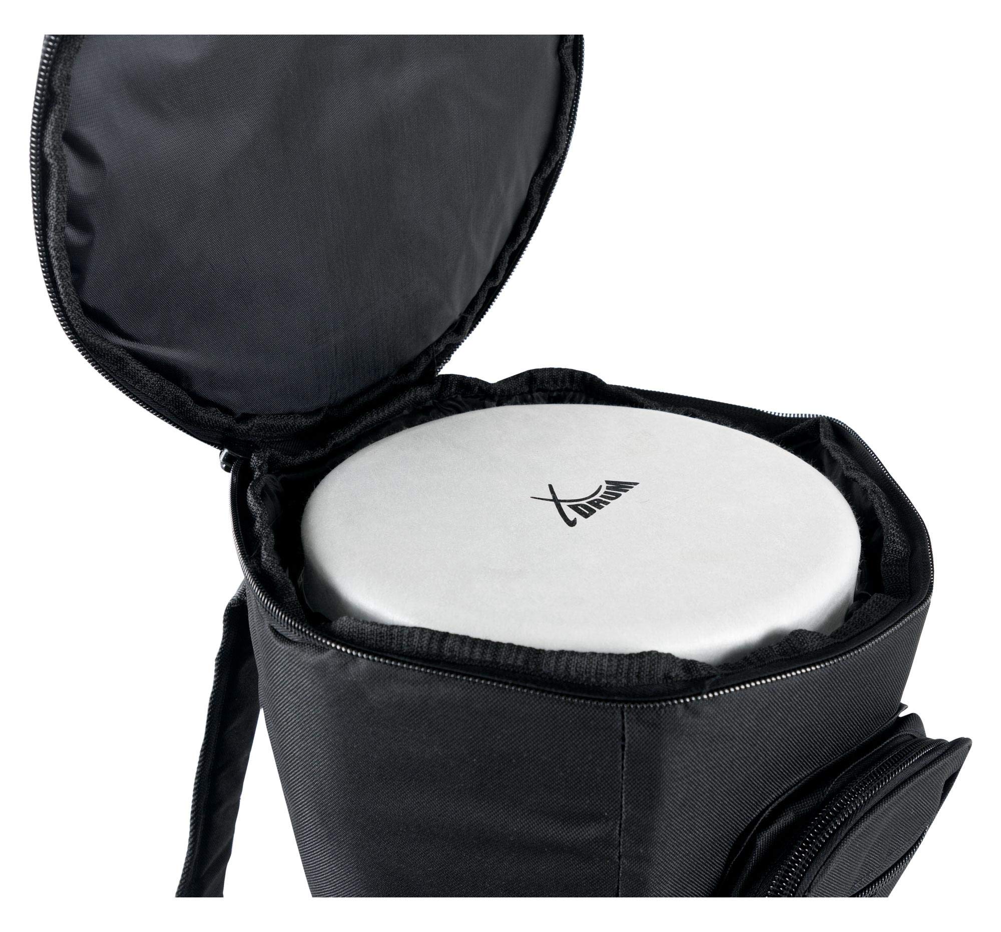 Sacoche XDrum Djembe 10" Pro, Sac à dos pour transporter des djembés | Pour instruments jusqu'à 25 cm de diamètre et 50 cm de hauteur, Rembourrage d'environ 1 cm d'épaisseur, Poids env. 0, 8 kg
