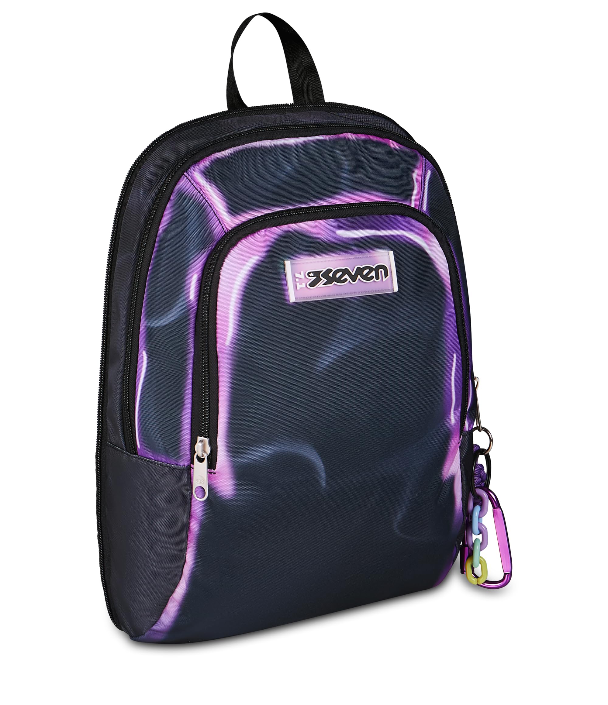 Seven Trolley Scuola Jack 8 Ruote Detach SHADOWS OF COLOR, Nero, 34 L, Scomponibile, Cross-over System, Zainetto staccabile, Tasca laterale porta borraccia, Scuola elementare e media, Bambini, Ragazzi