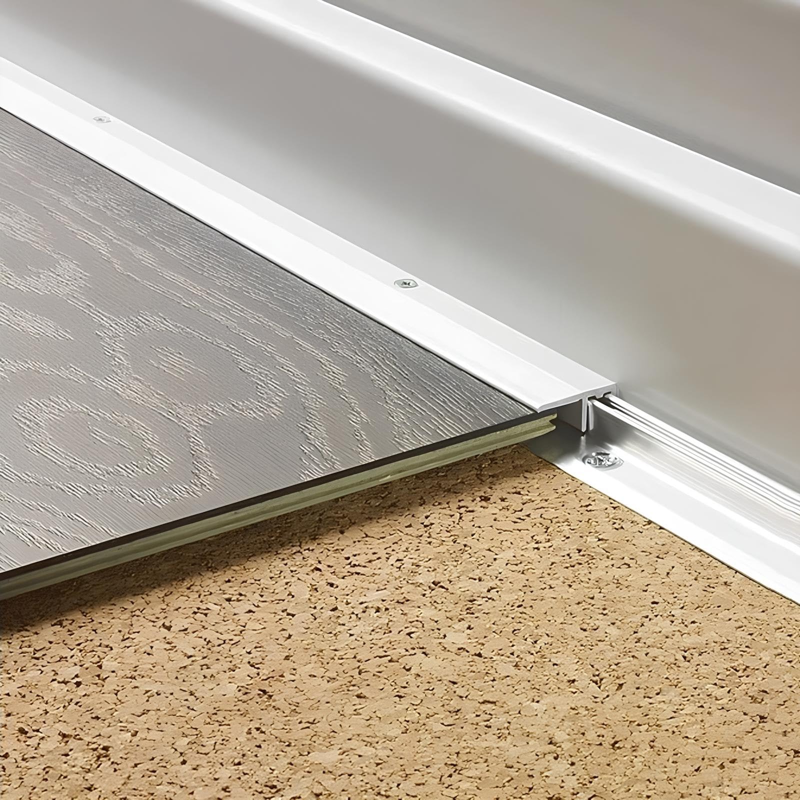 Profilo Terminale Per Pavimento In Alluminio Per Laminato E Piastrelle | Profilo di Bordatura, Lunghezza 80-150CM, Altezza: 4–17mm, Forato a Incasso(Gold thickness 4-17mm,140cm)