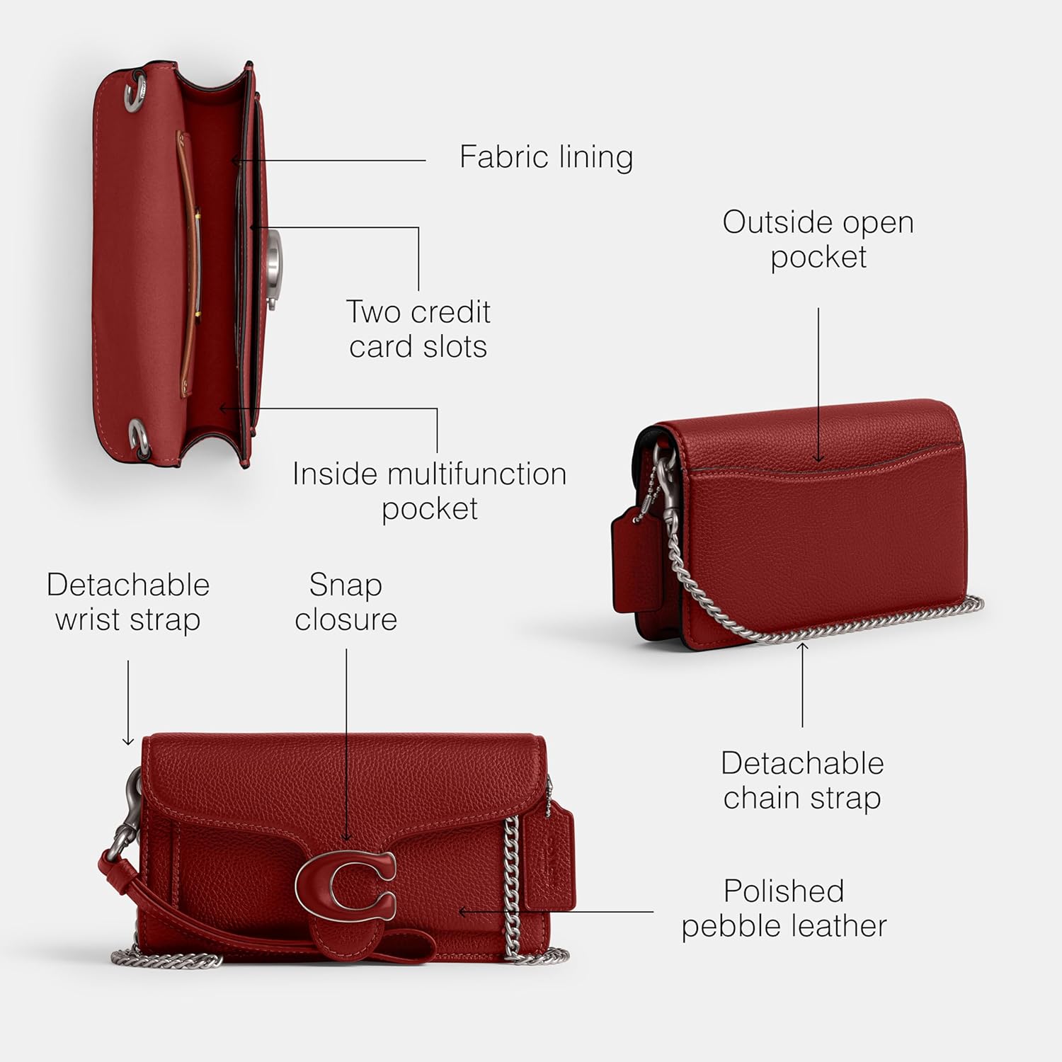 Coach Polished Pebble Tabby Wristlet - Image 4