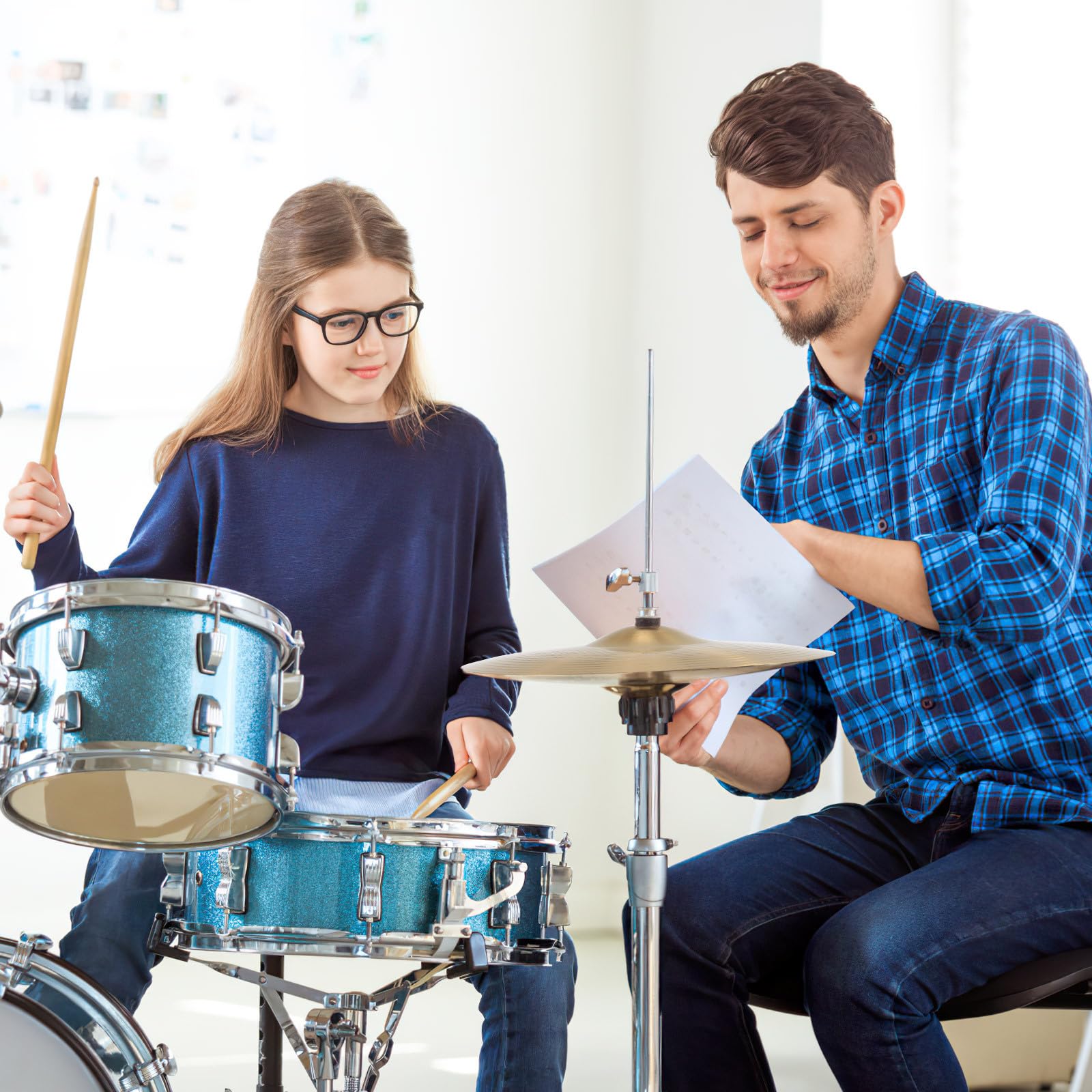 Schlagzeug Becken Messingbecken Satz mit Hi Hat Becken Vielseitig und Formstabil für Schlagzeuger und Percussion Instrument