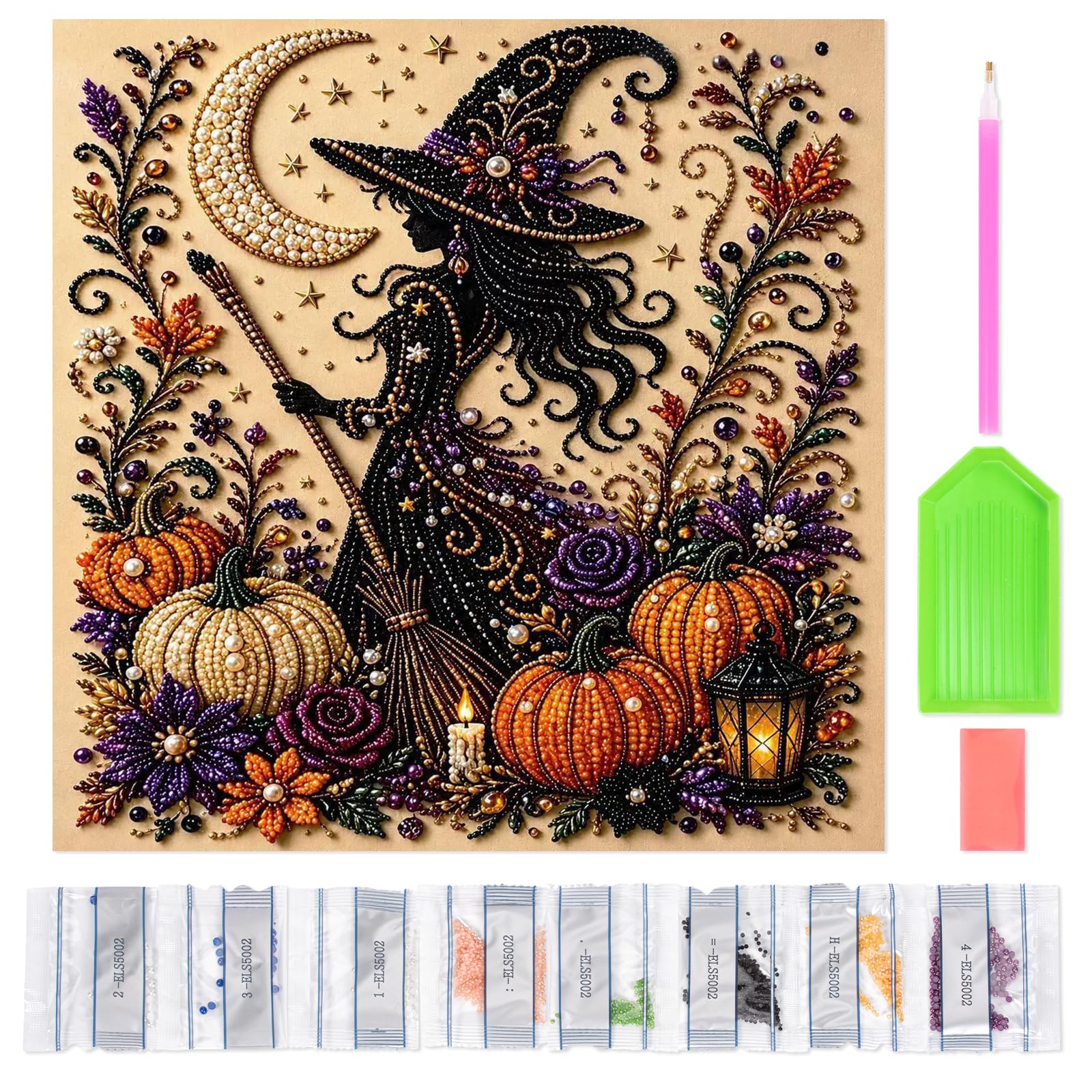 Halloween Diamond Pearl Art DIY Kit for Adults Home Wall Decor Gifts (E)
