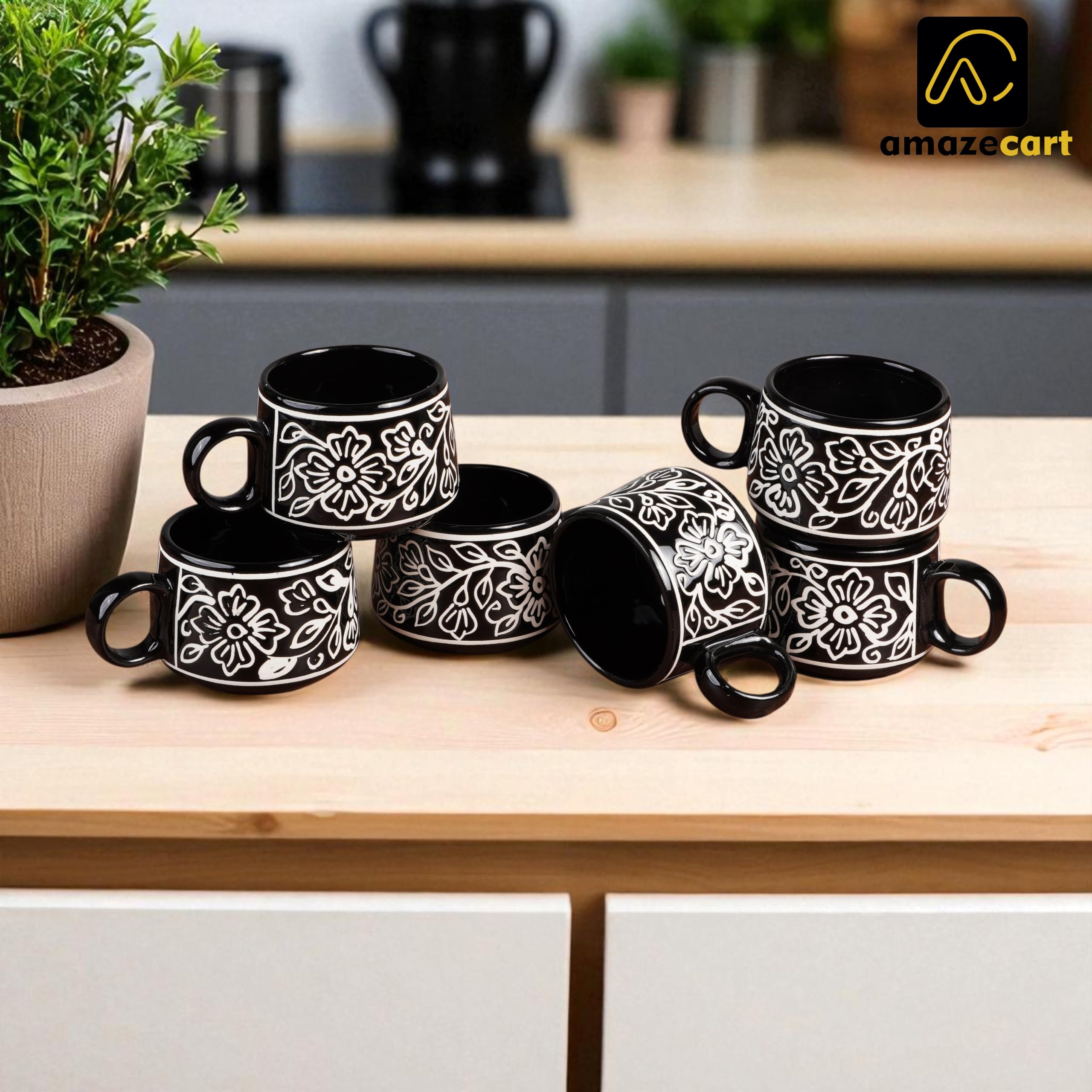 Hand Painted Mugal Tea Set - 7 Piece Coffee & Tea Set -3