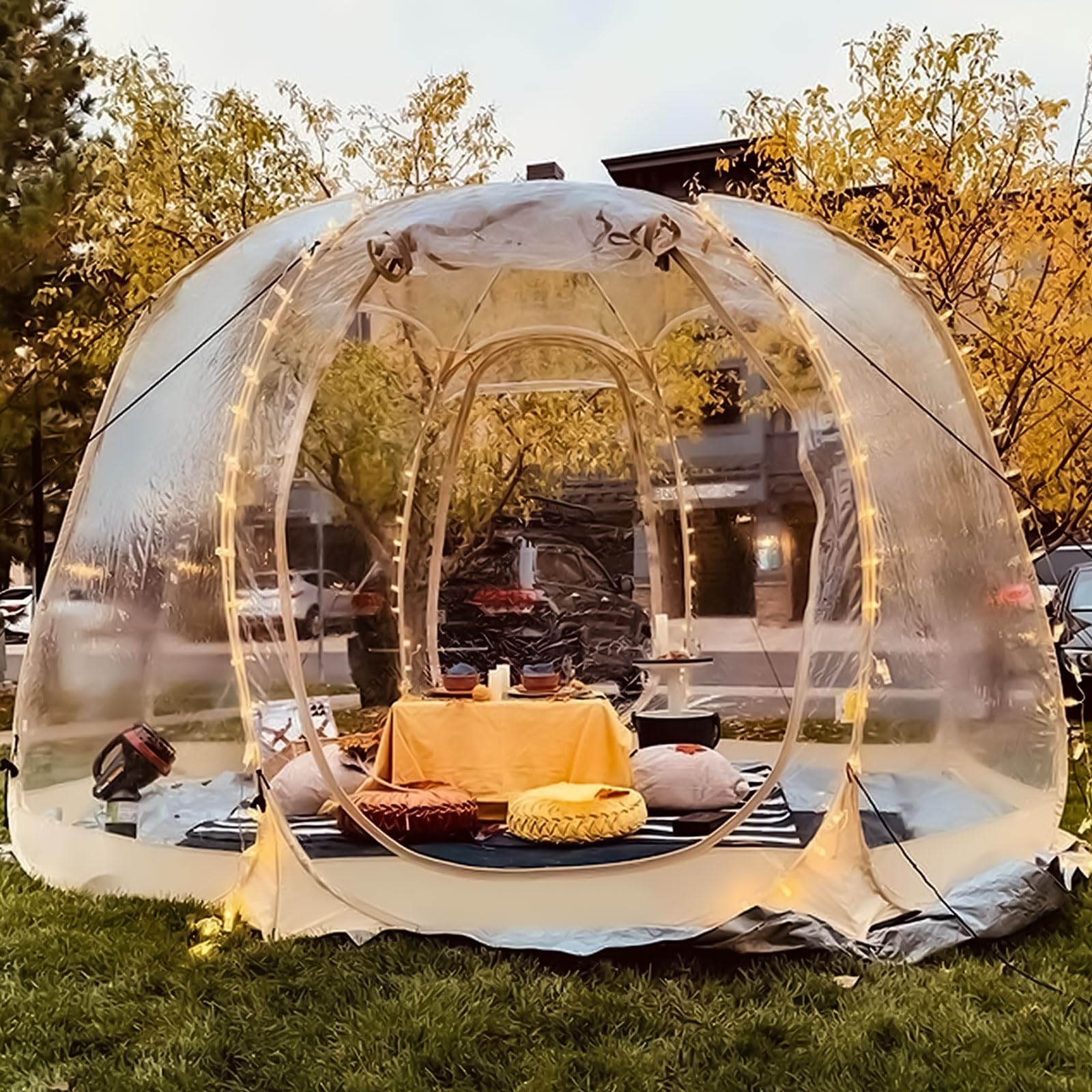 Amazon | 折りたたみ屋外透明テント、ポータブルPVCバブルテント、防水