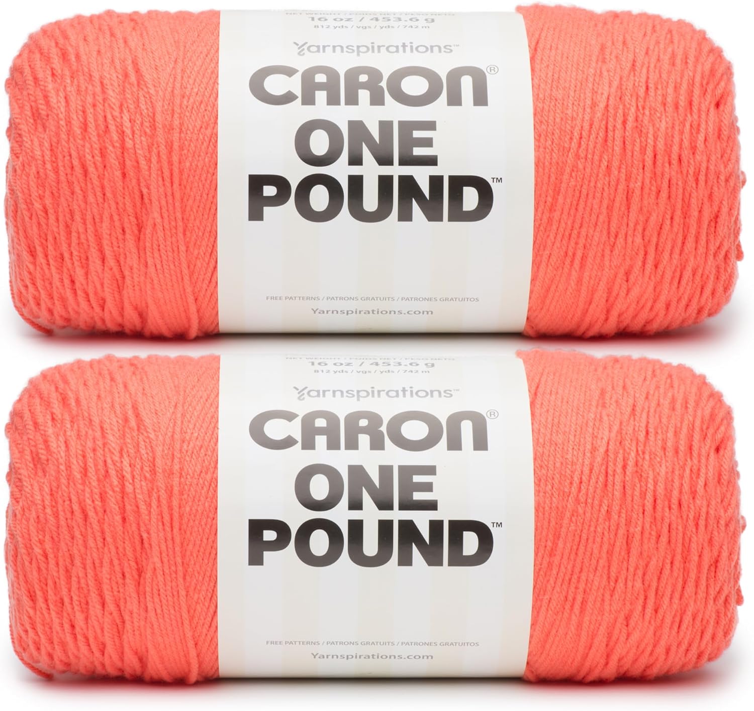Caron ONE POUND BLUE GROTTO Yarn - 2 Pack of 453.6g/16 oz - 100% Acrylic - #4 Worsted (Medium) - 812 Yards - Knitting/Crochet
