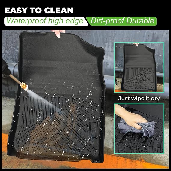Floor Mats & Cargo Liner Set Custom Fit for 2007-2011 Toyota Camry CE/LE/SE/XLE,All Weather Protection for Car Mats Anti-Slip TPE Odorless Floor Liners Toyota Camry Accessorie