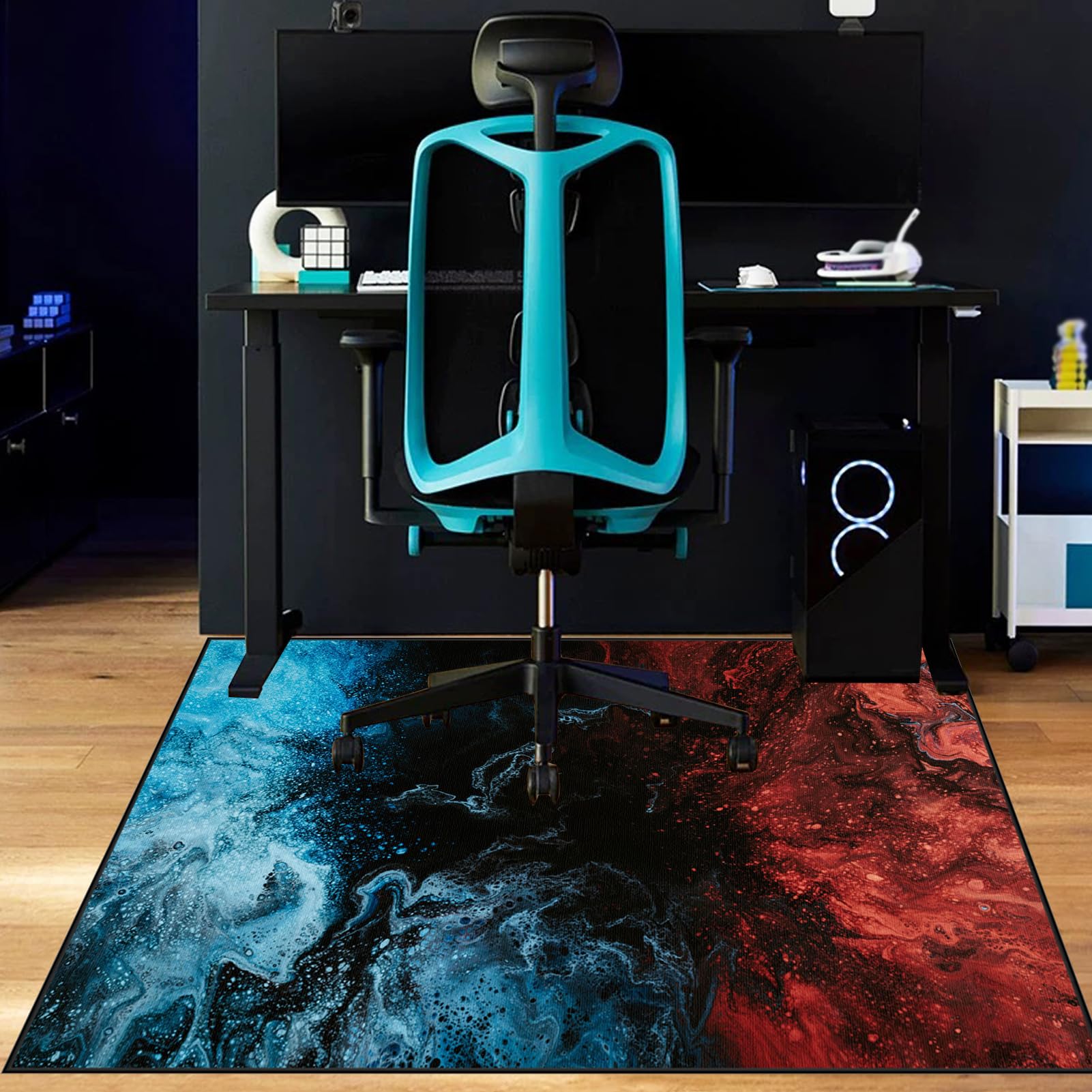 Office Gaming Chair Mat for Hard Floors | Chair Mat for Carpeted Floors Anti-Slip Desk Mat | Computer Gaming Chair Mat for Wooden Floor Protector for Home Office, Carpet Chair Mat 130 x 150 cm